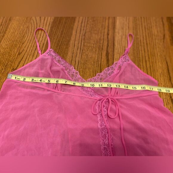 Victoria Secret Sheer Lacey Pink Camisole Top - Picture 12 of 12